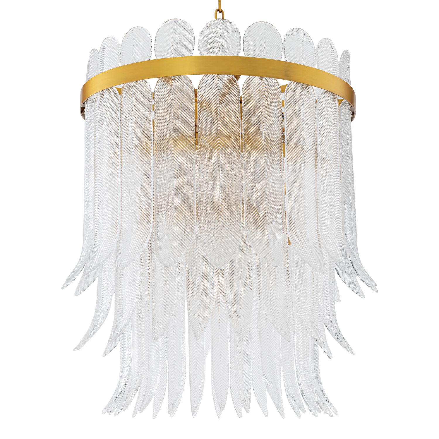 CDJ Chandelier Erika L antique brass finish clear glass