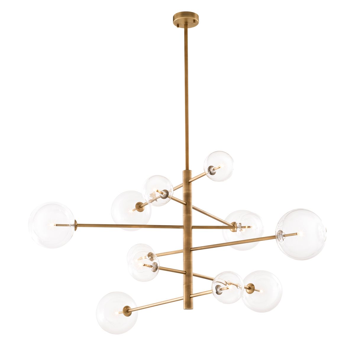 Chandelier Argento L antique brass finish