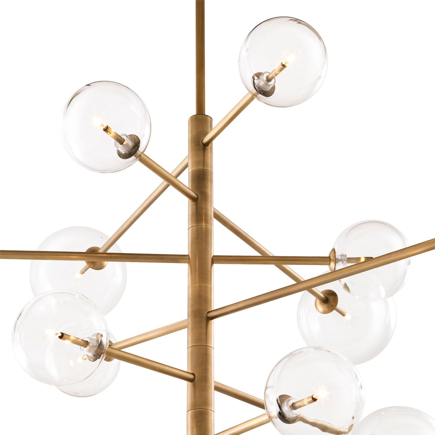Chandelier Argento L antique brass finish