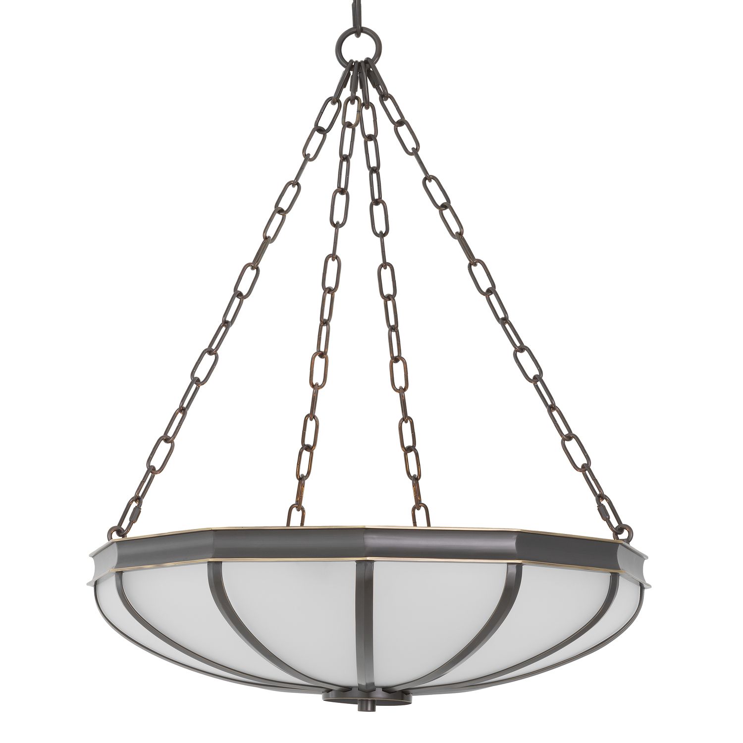 Chandelier Jenkins S bronze highlight finish white glass