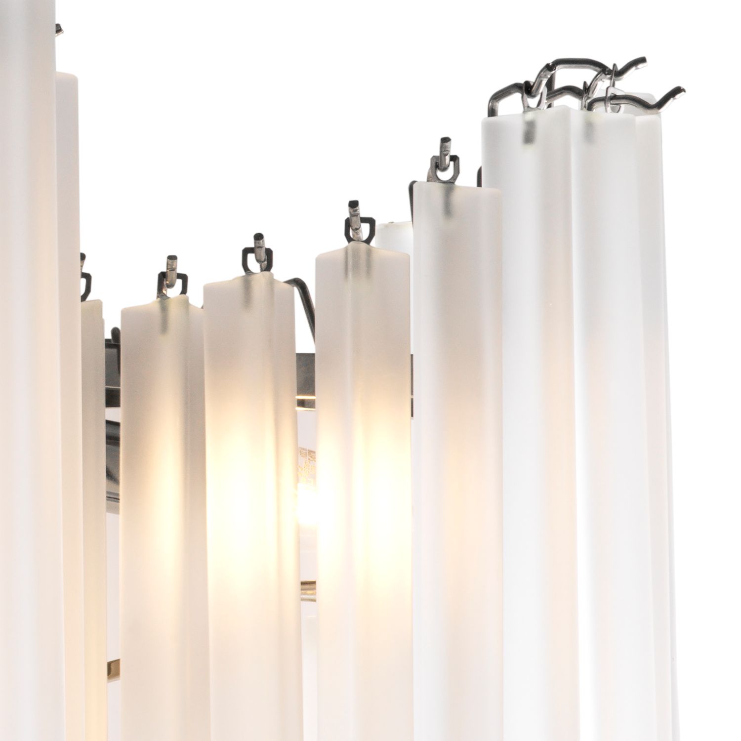 Chandelier Pulsar nickel finish frosted glass