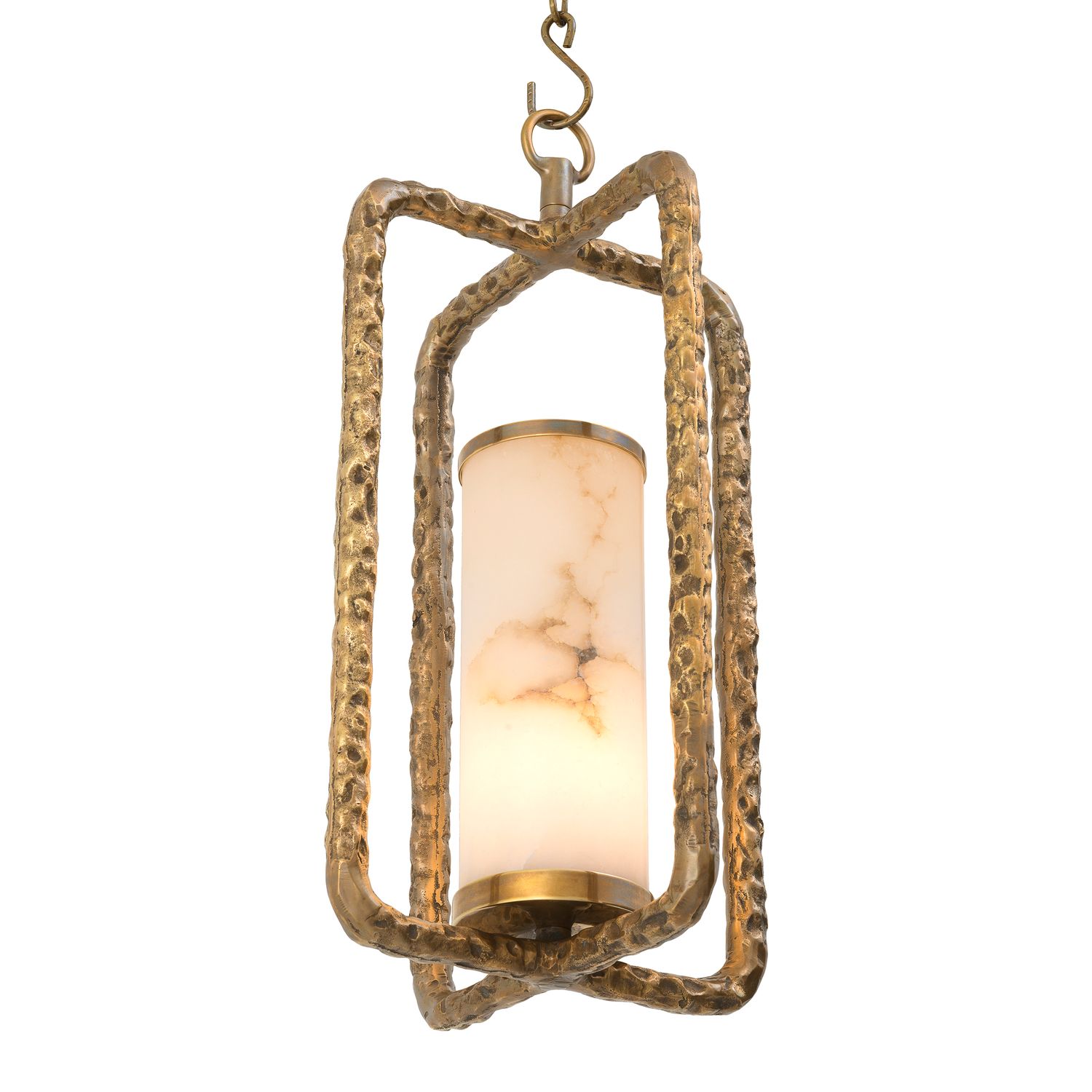 Chandelier San Lorenzo vintage brass finish alabaster