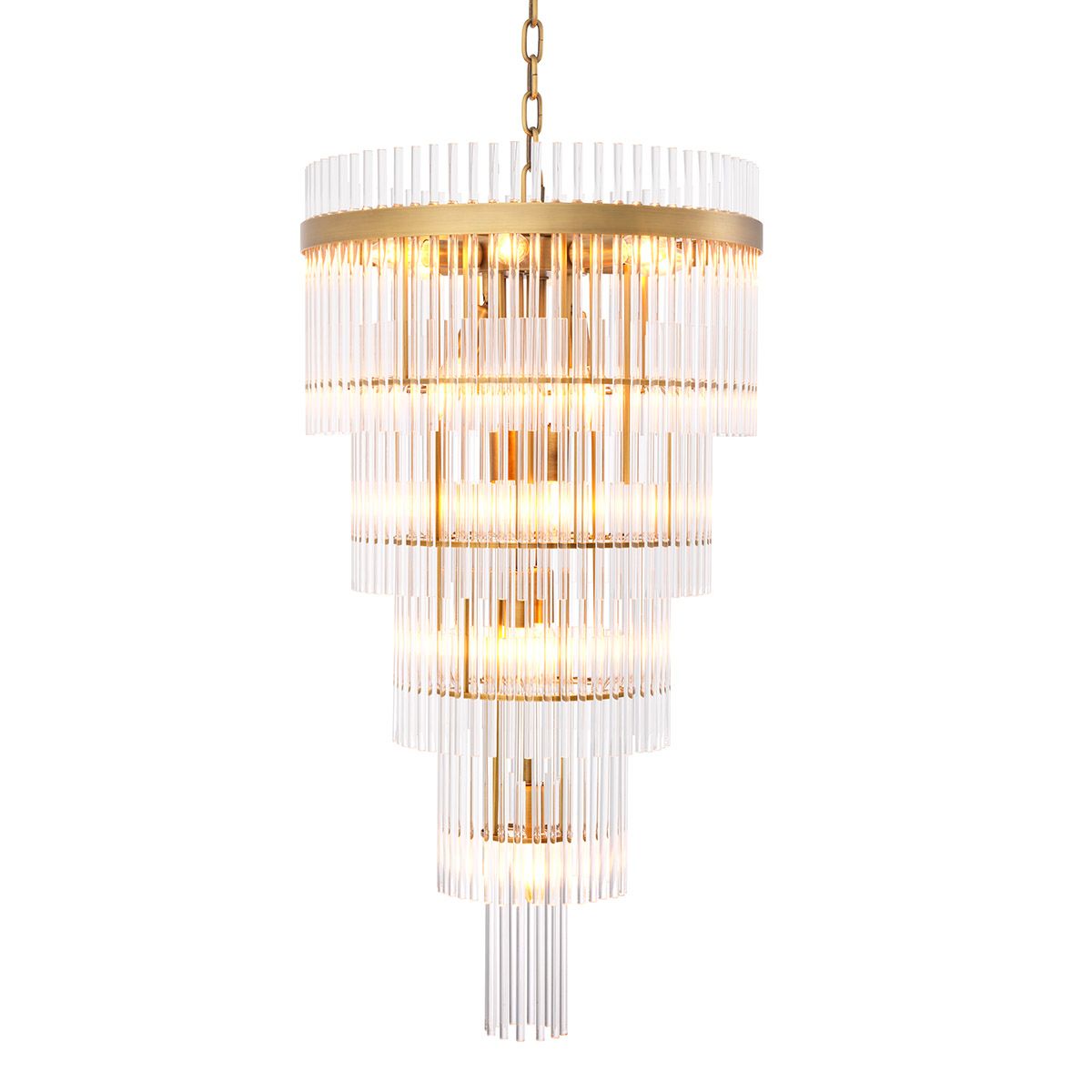Chandelier Yara L antique brass finish