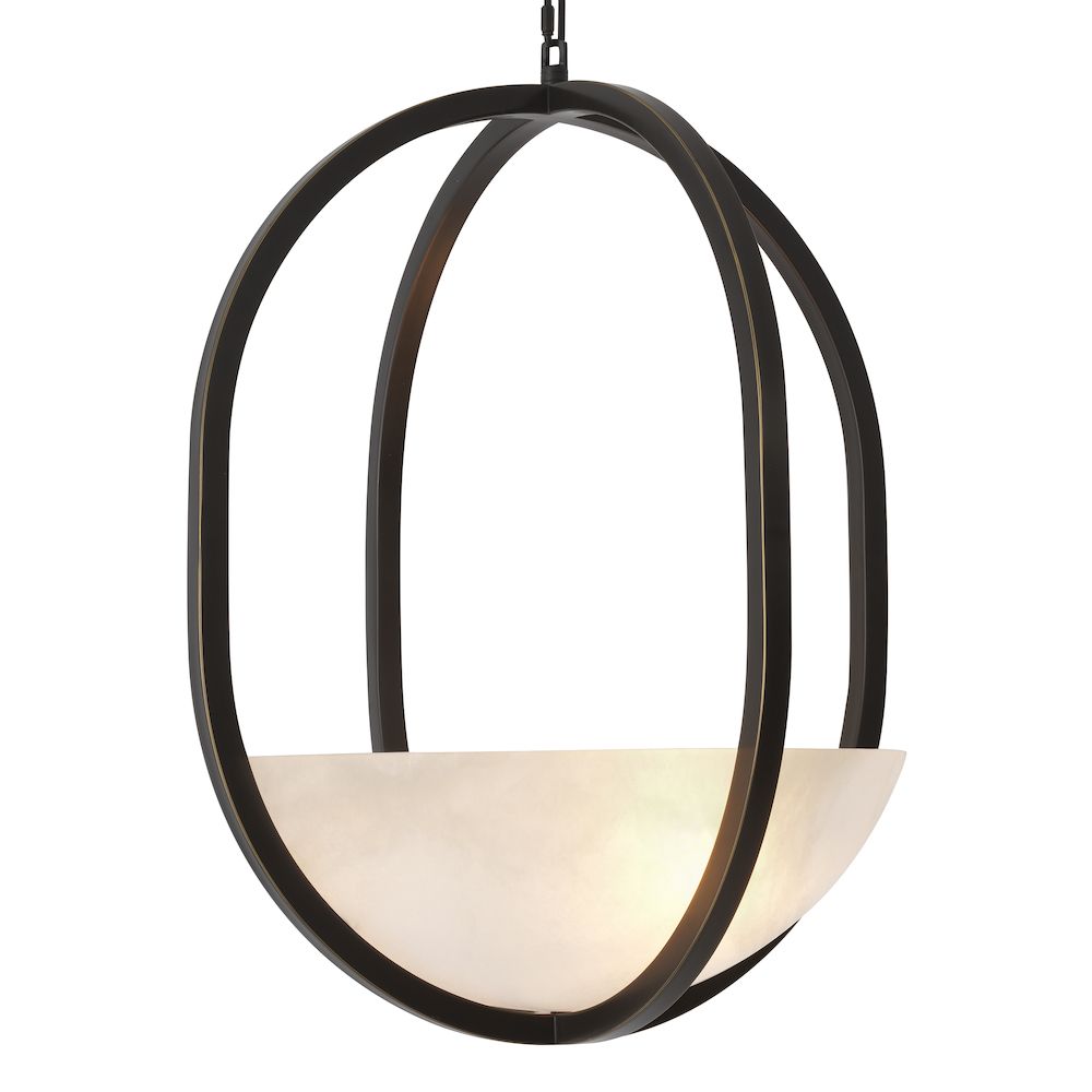 Chandelier Scapa bronze highlight finish alabaster