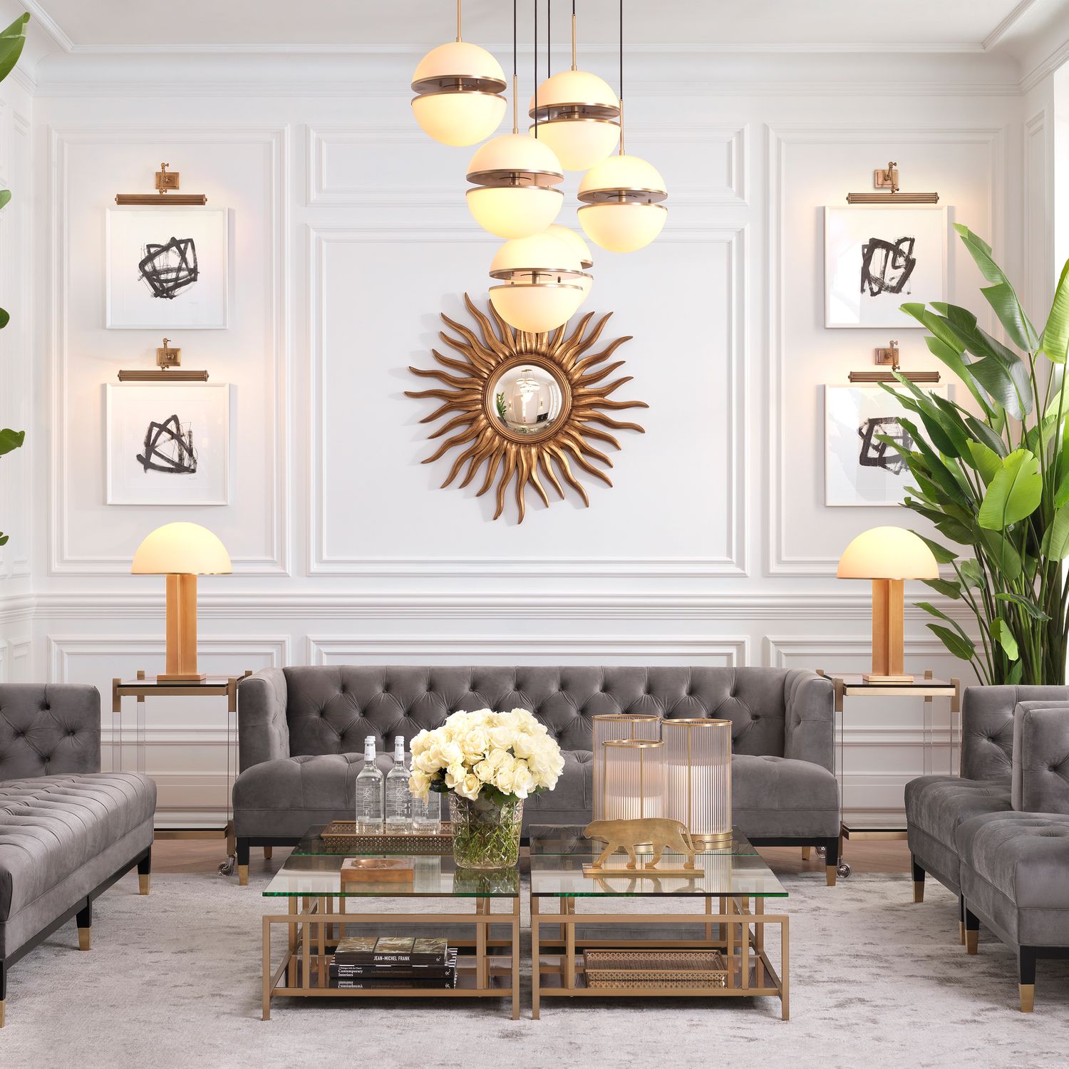 Hanging Lamp Spiridon Single antique brass finish