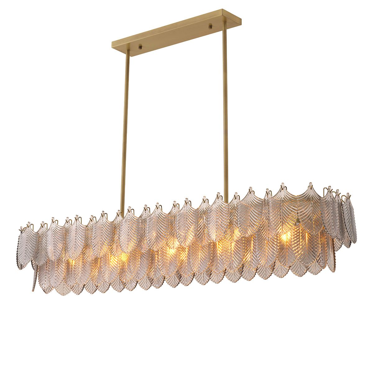 Chandelier Verbier rectangular light brushed brass finish