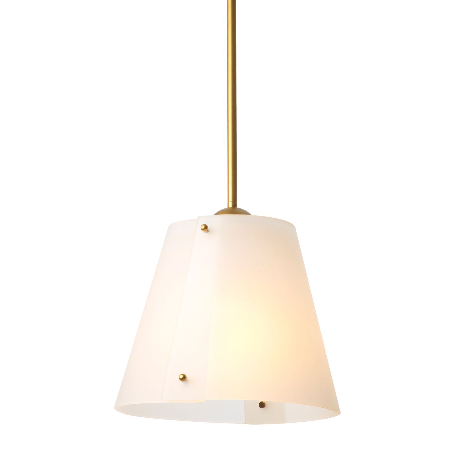 Pendant Trianon antique brass finish white glass