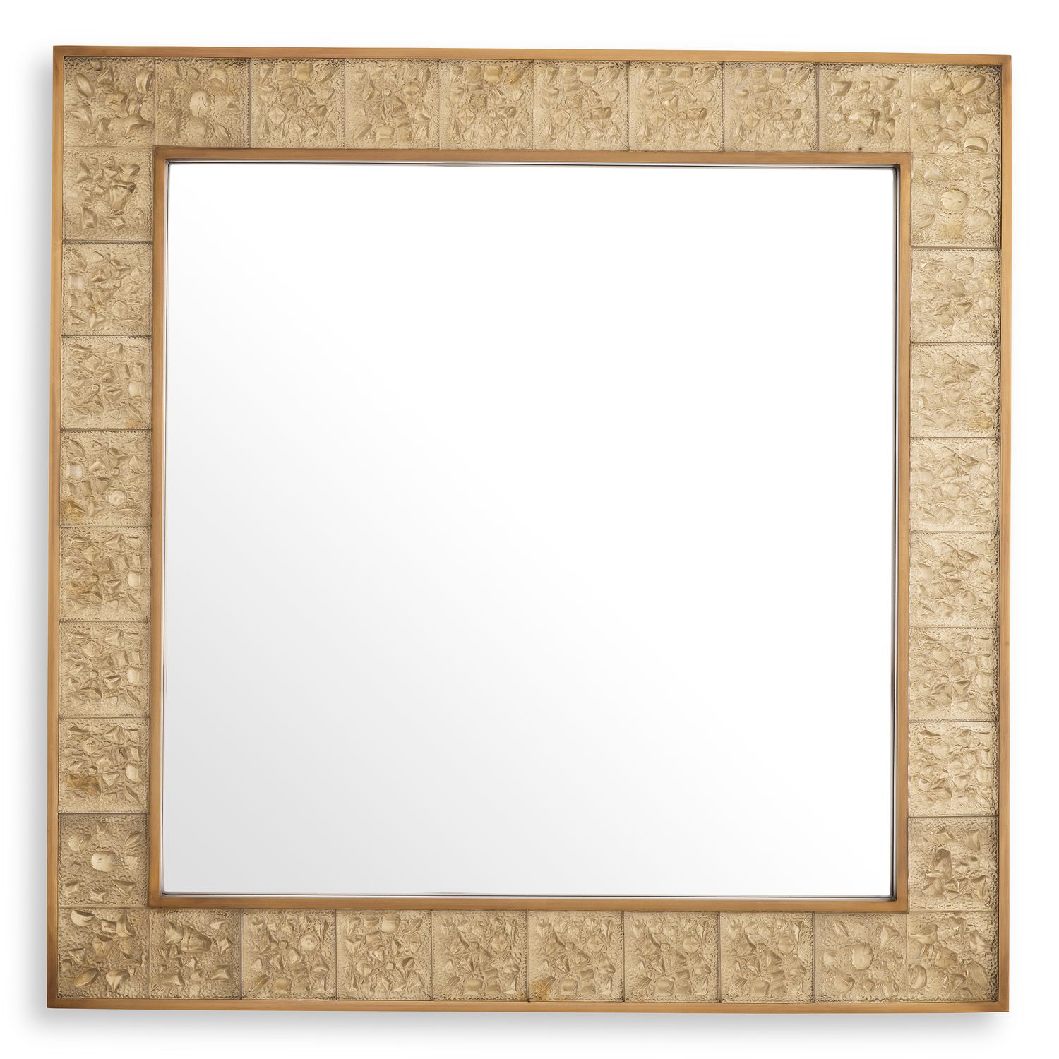 Mirror Mellot square vintage brass finish