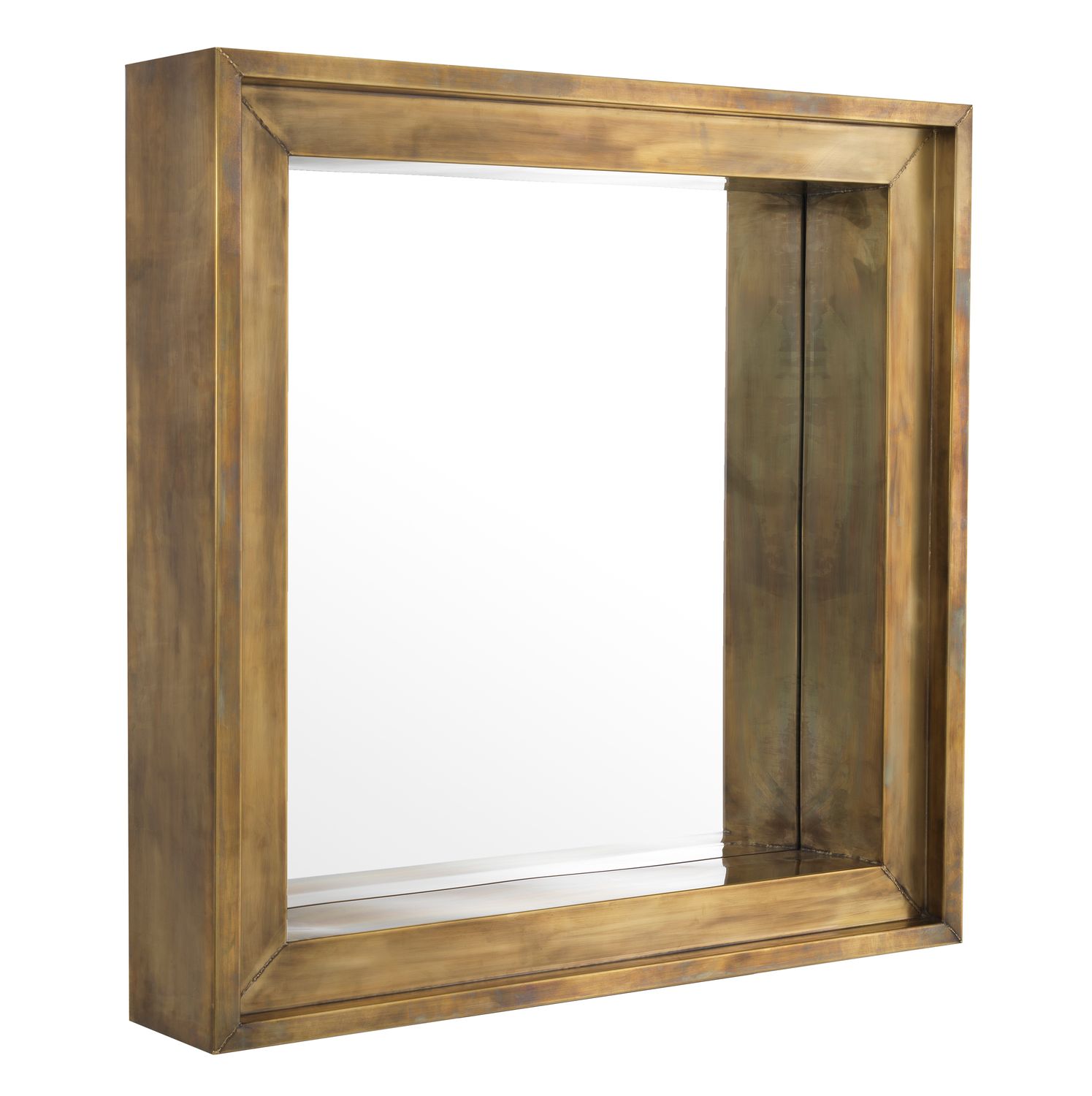 Mirror Magenta square vintage brass finish