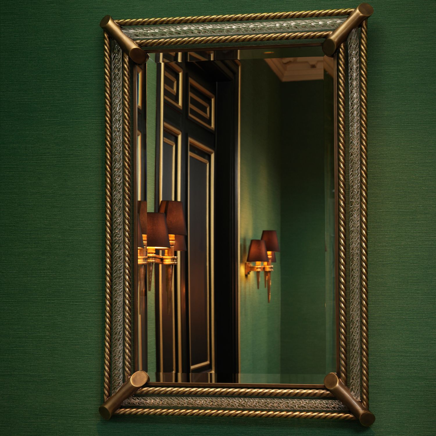 Mirror Civita vintage brass finish