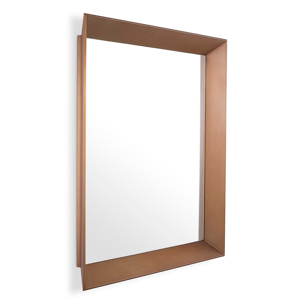 Mirror Othello square brushed brass finish