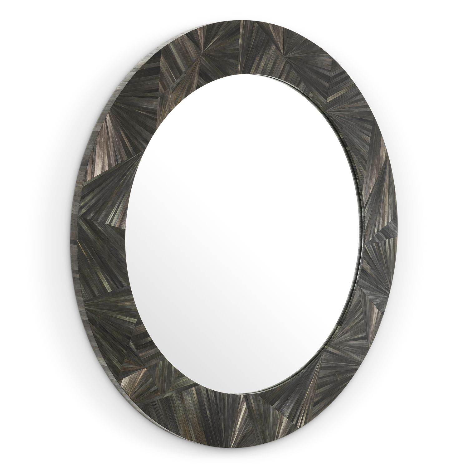 Mirror Cassara straw marquetry charcoal