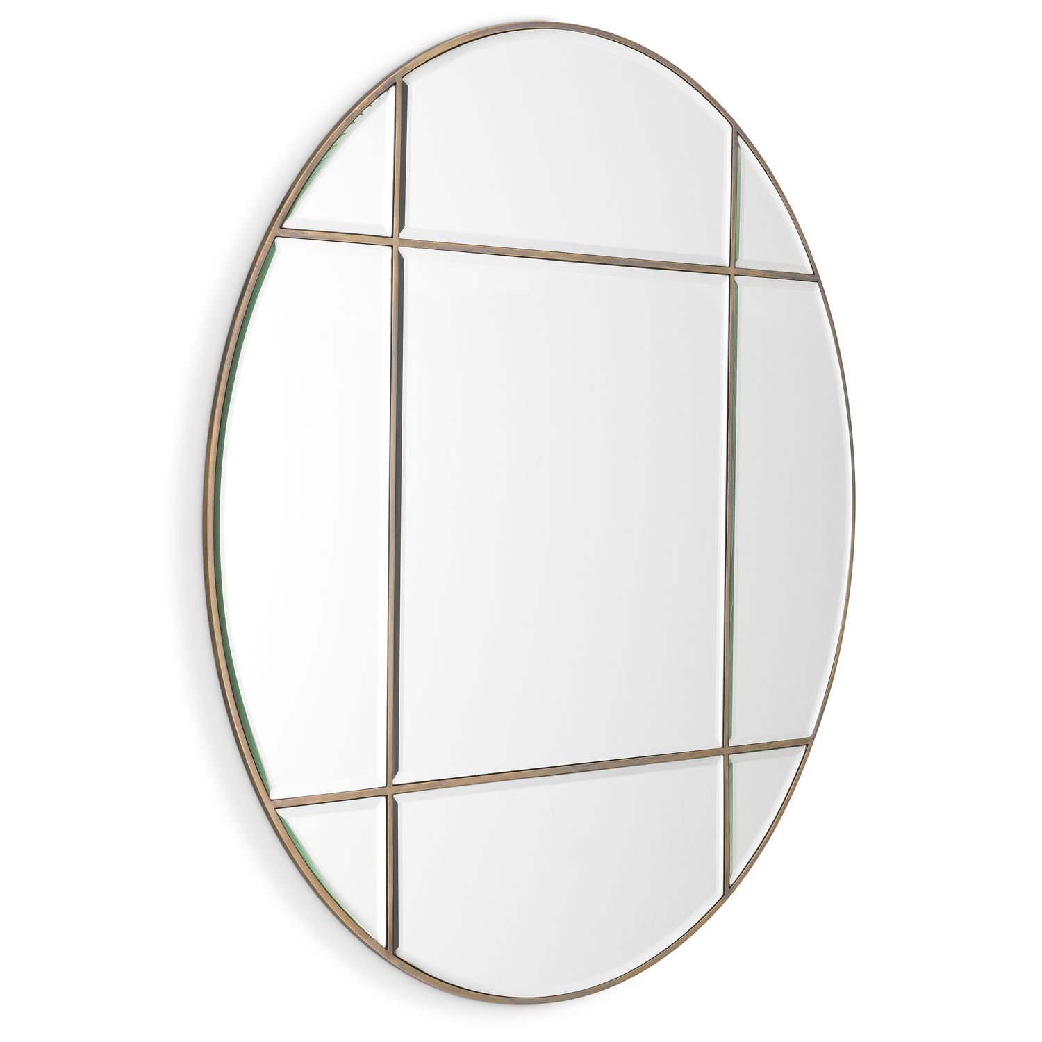 Mirror Beaumont round vintage brass finish