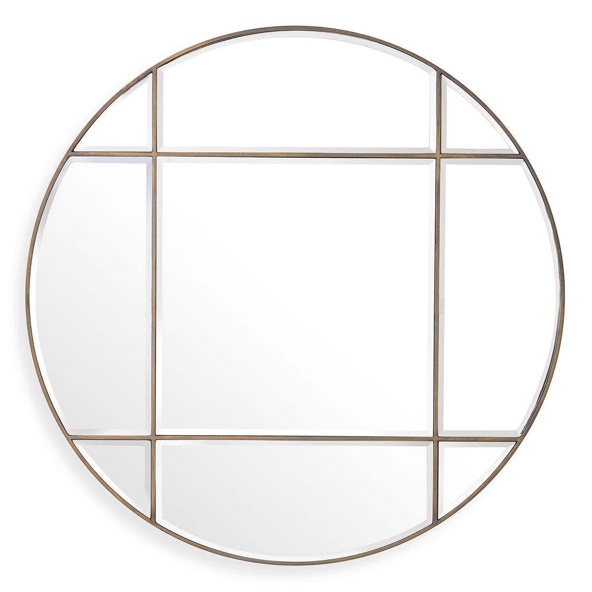 Mirror Beaumont round vintage brass finish