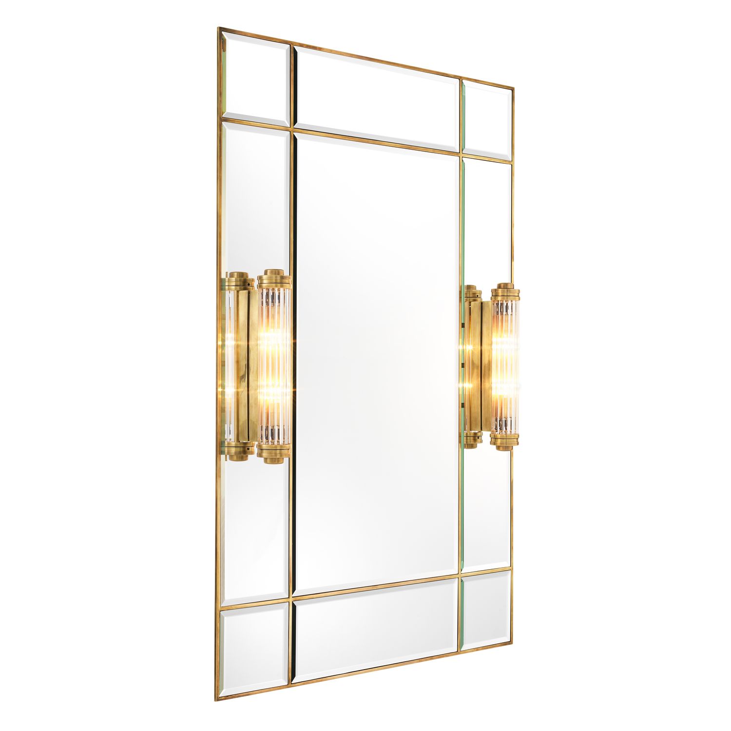 Mirror Beaumont with light vintage brass finish