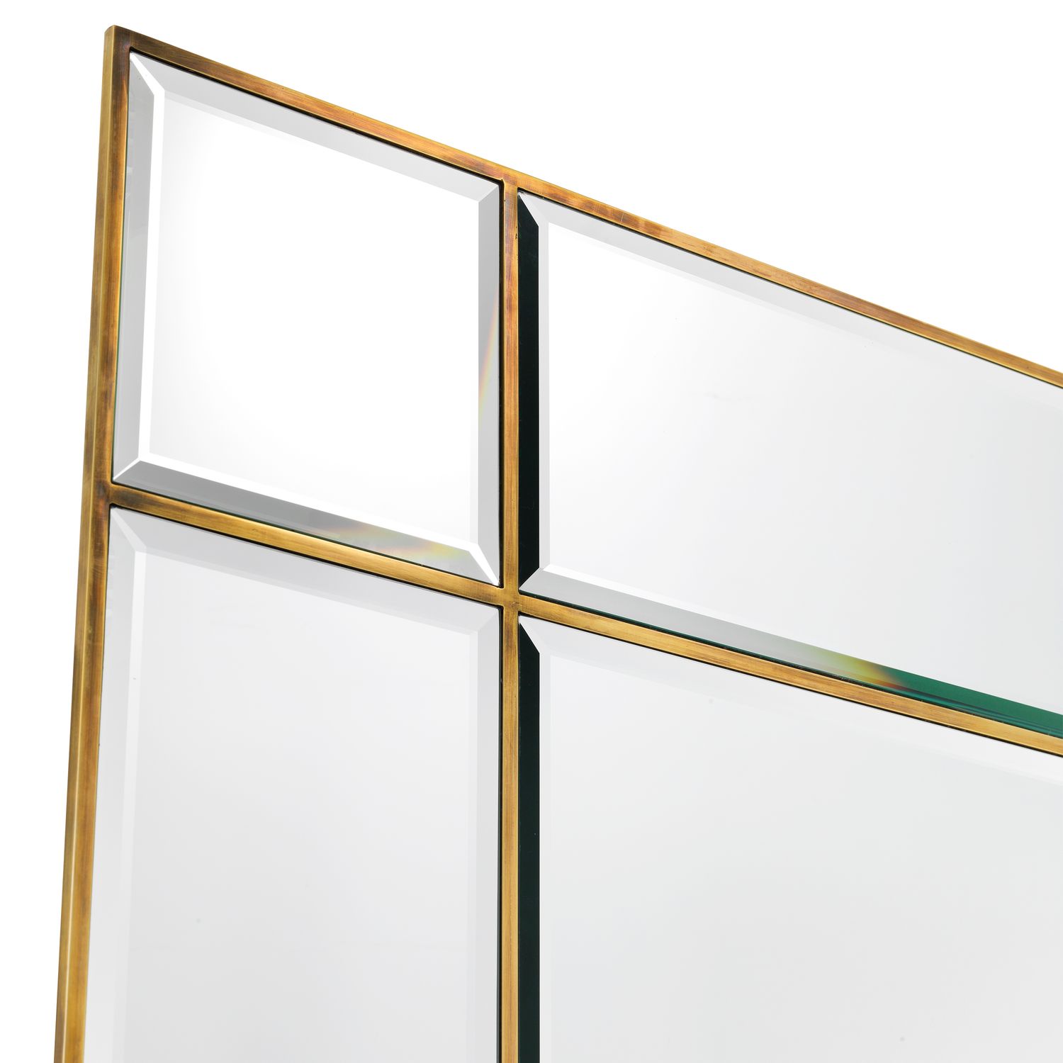 Mirror Beaumont with light vintage brass finish