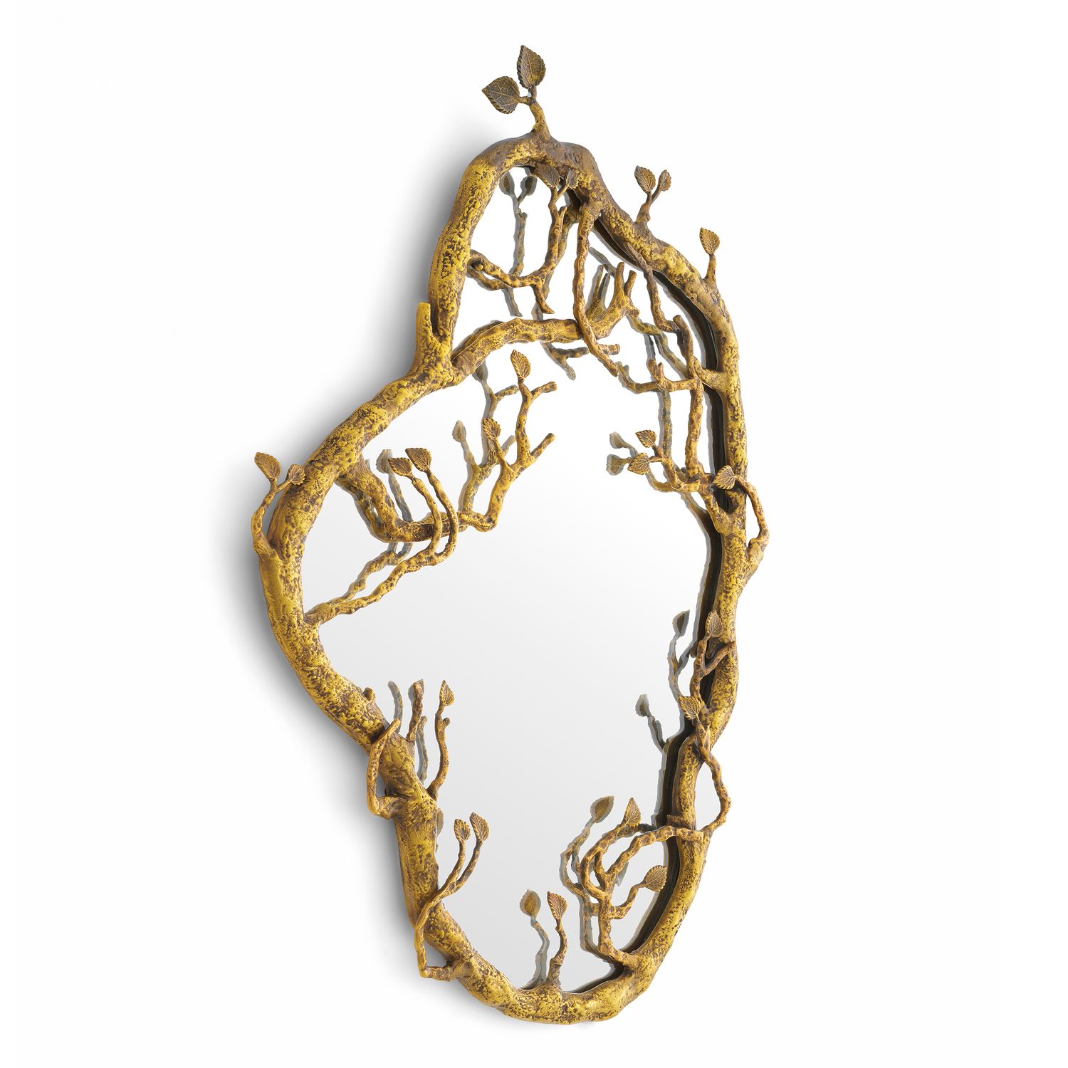 Mirror Fiora vintage brass finish