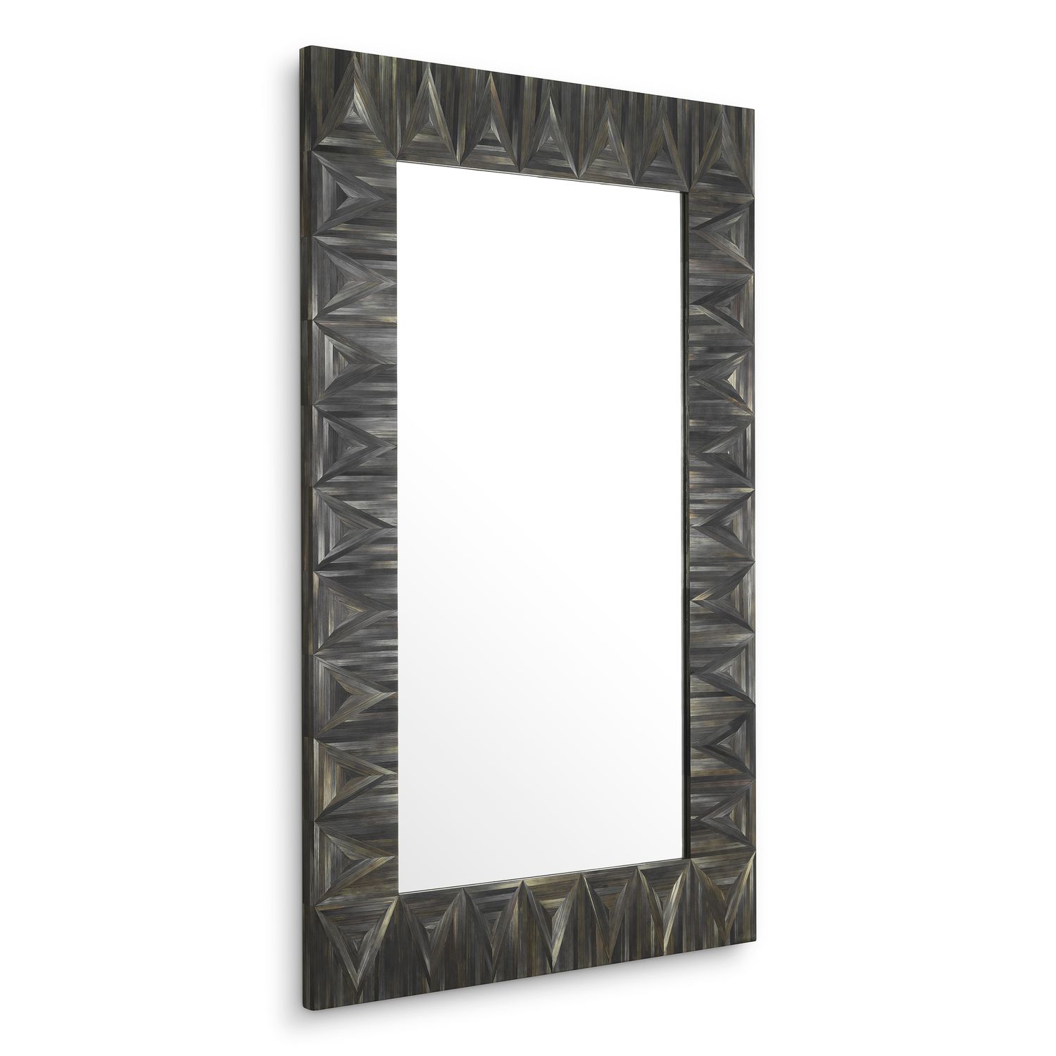 Mirror Belmont straw marquetry charcoal