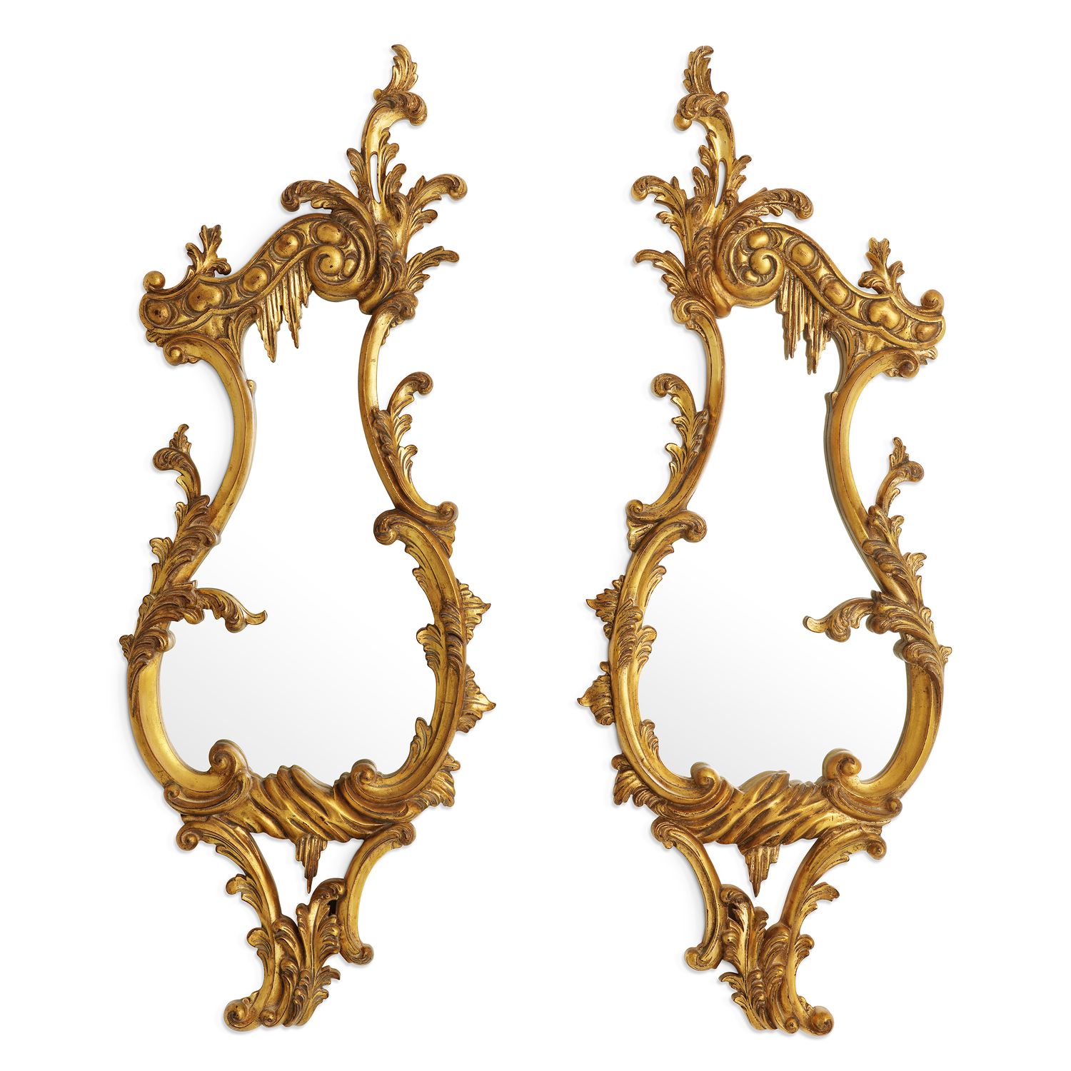 Mirror Gould set of 2 antique gold finish