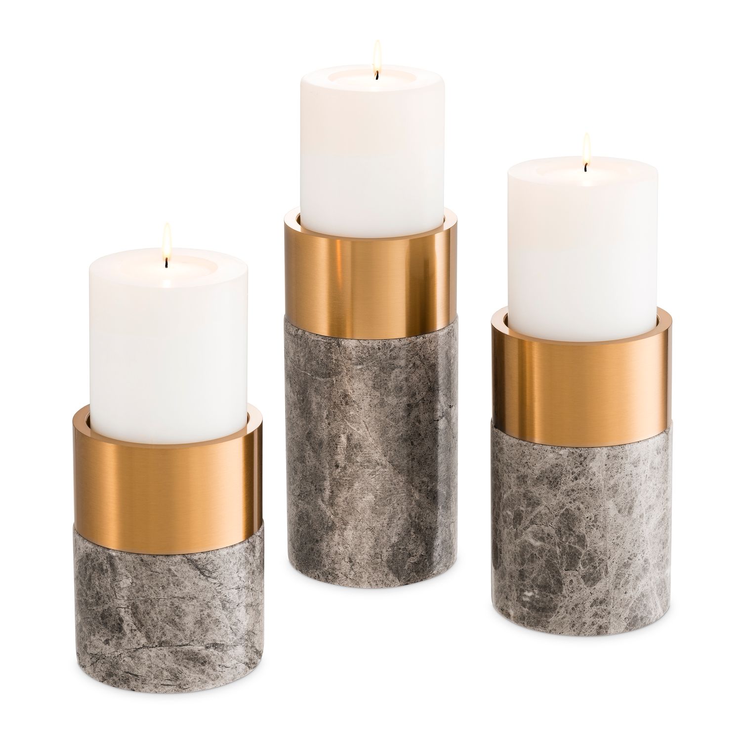 Candle Holder Sierra, Color: grey marble