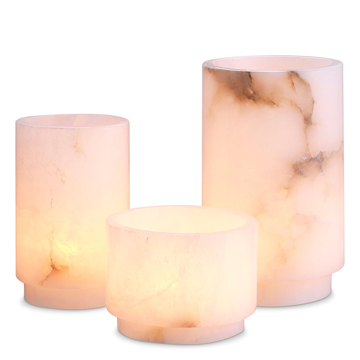 Tealight holder Leonidas, Color: alabaster