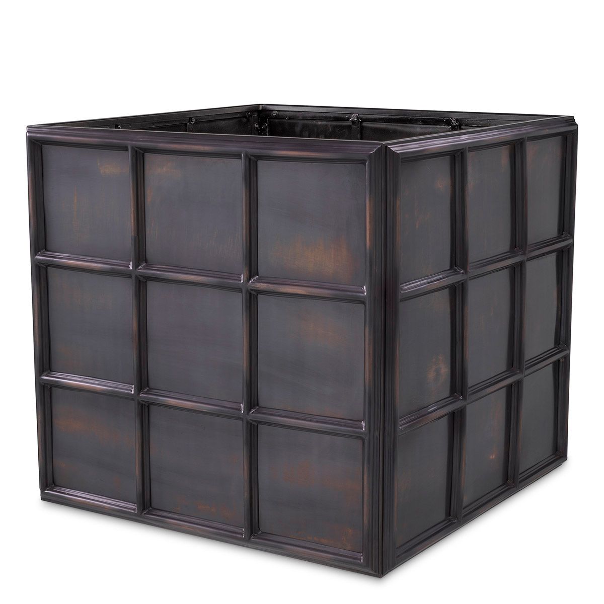 Planter Grid L antique bronze finish