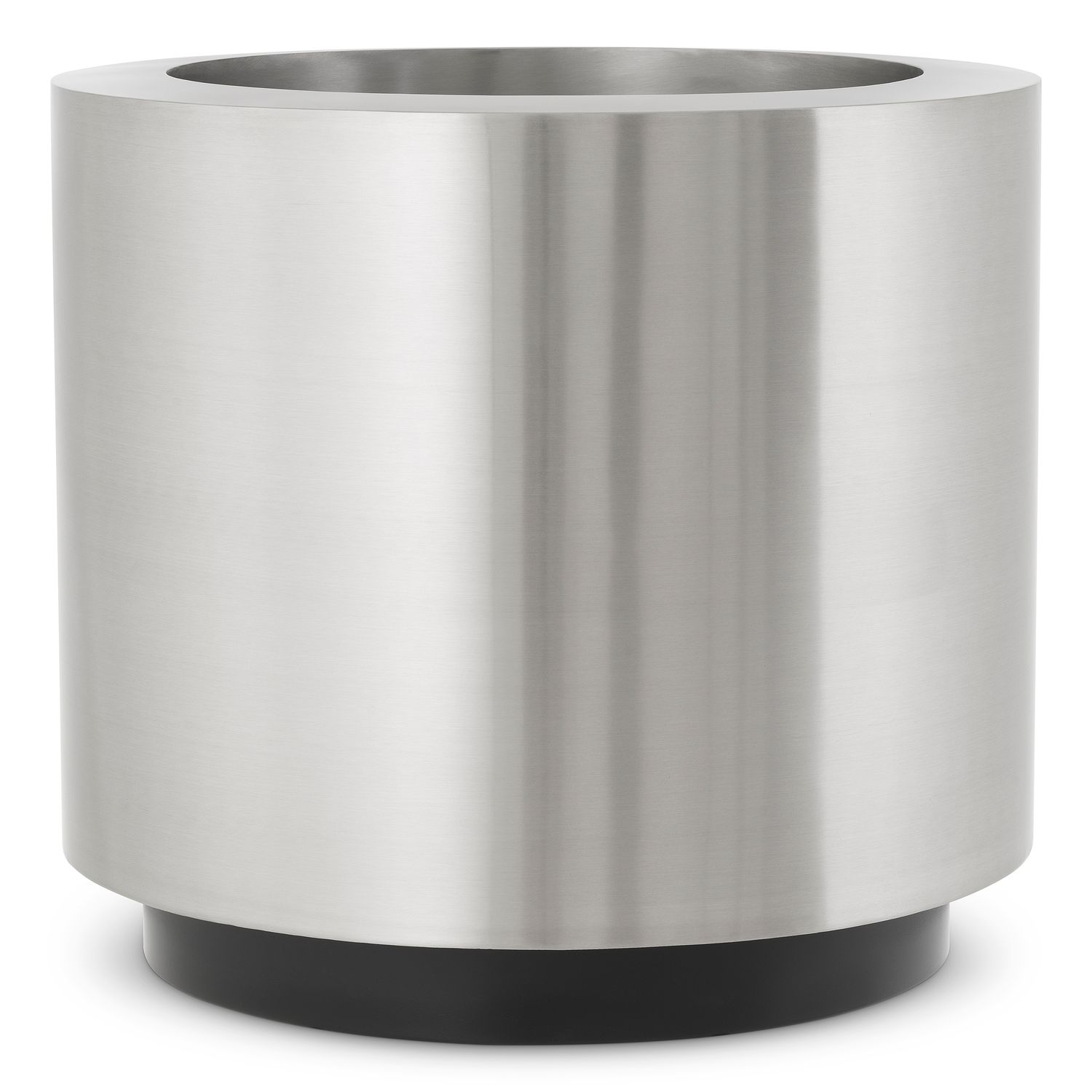 Planter Jasper round S brushed steel