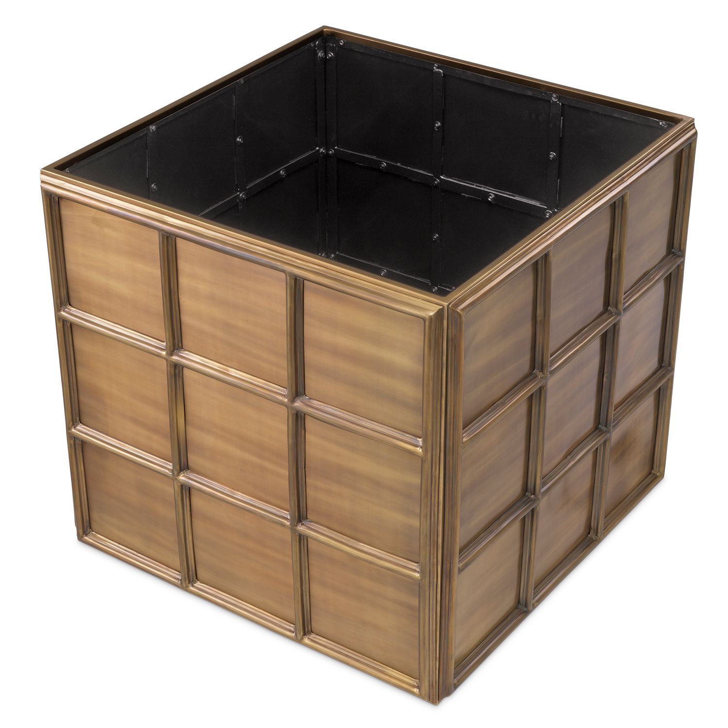 Planter Grid L vintage brass finish