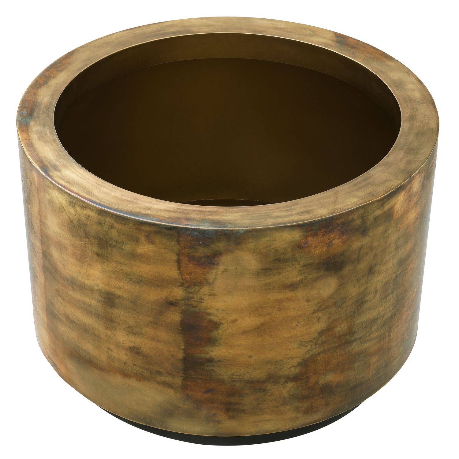 Planter Jasper round L vintage brass finish