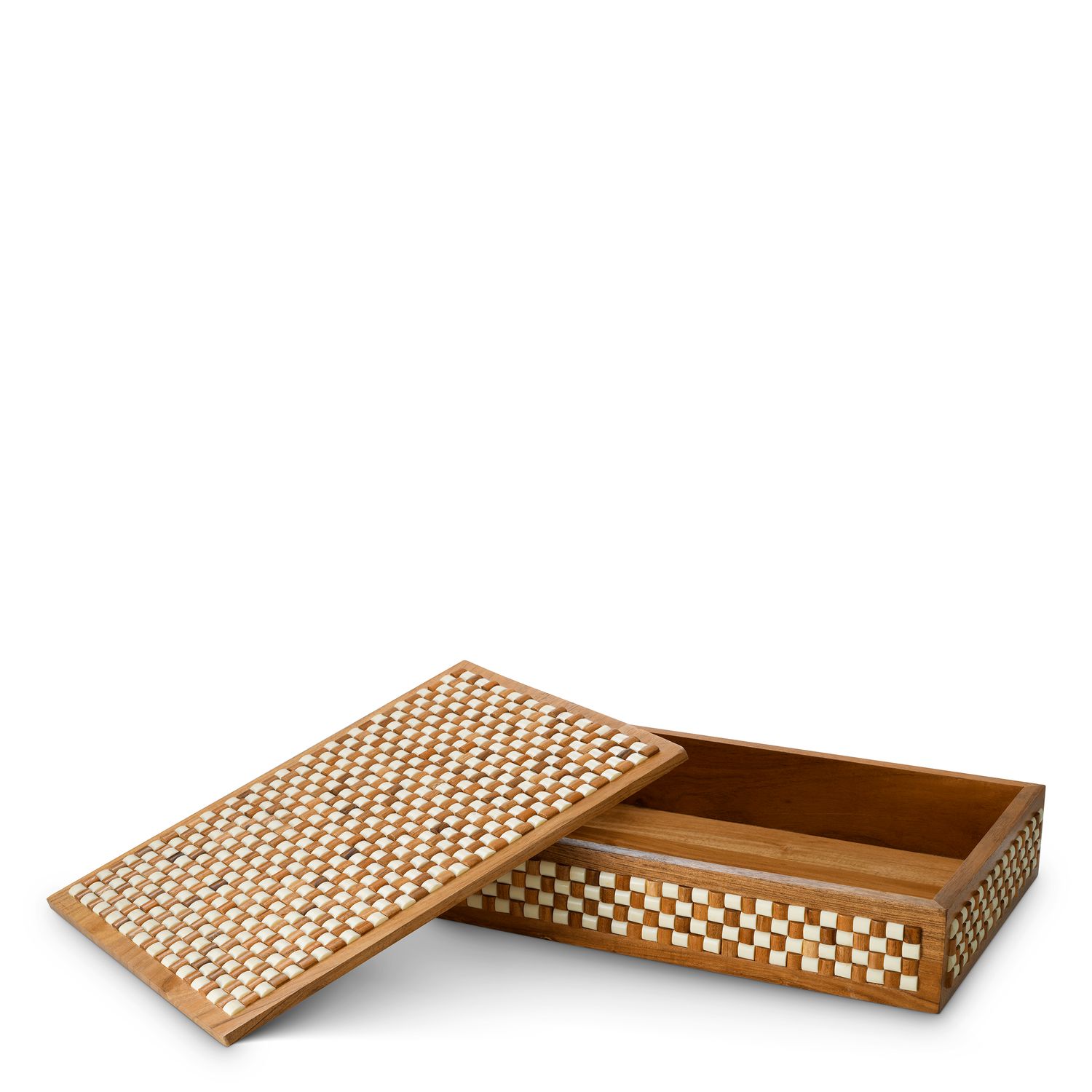 Box Cavendish L white brown beads