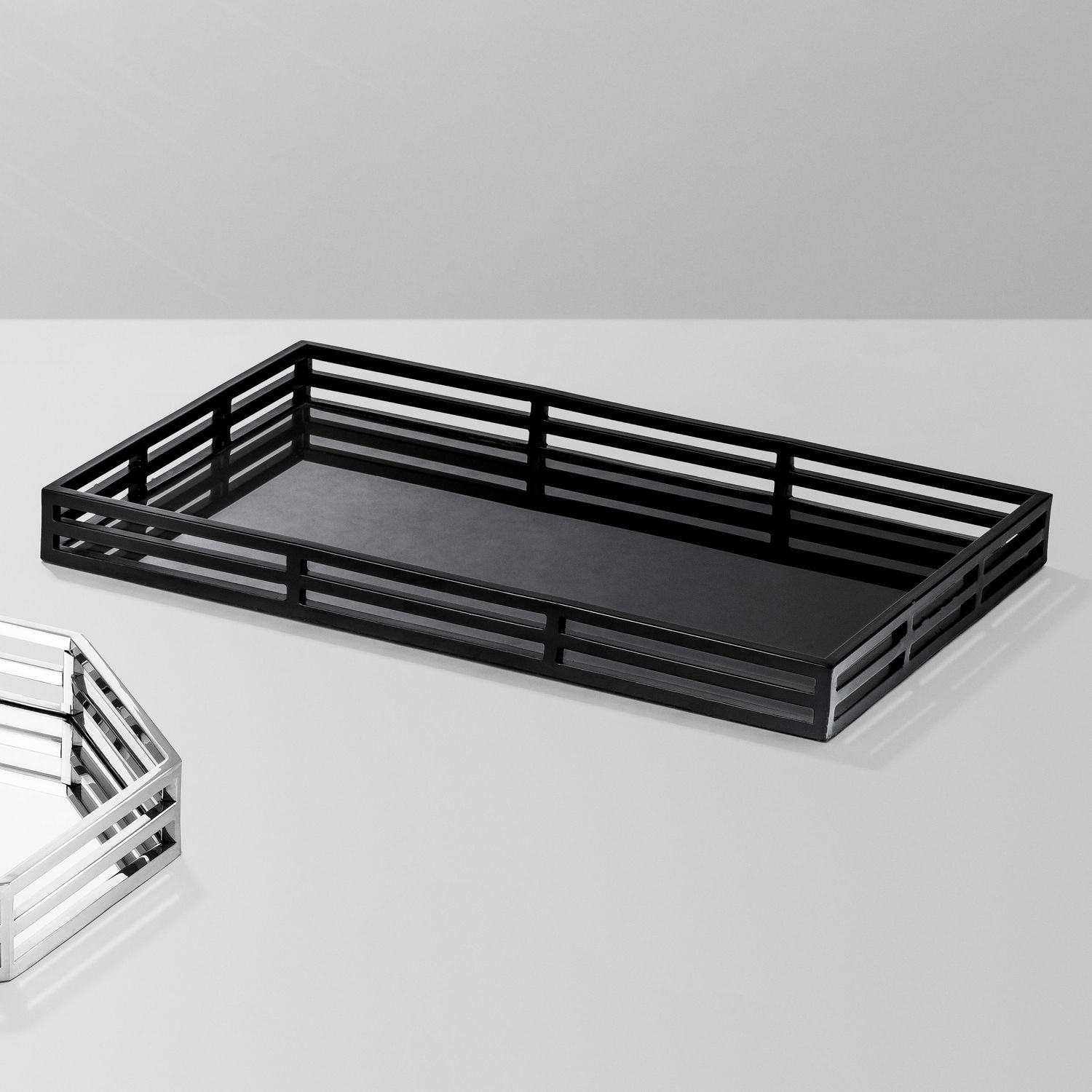 Tray Giacomo black finish rectangular
