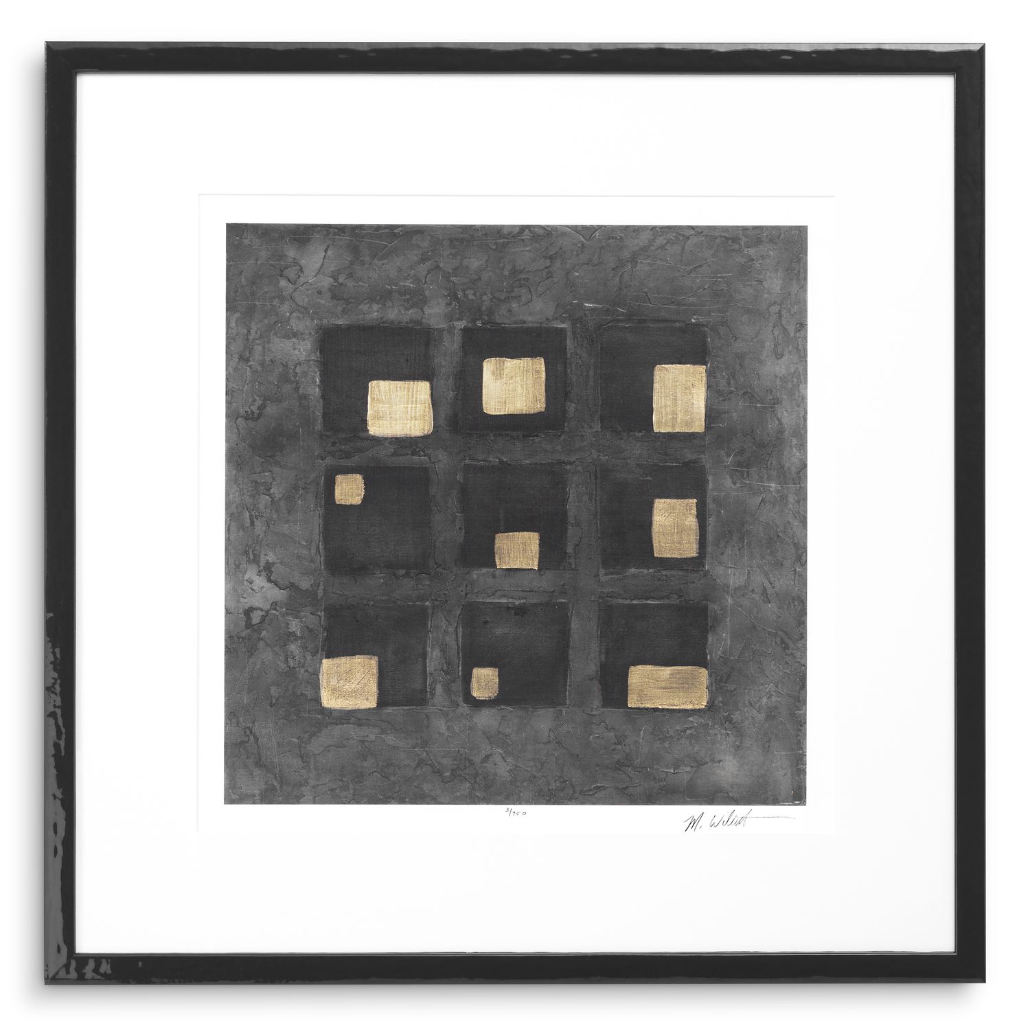 Print Washed Black Squares by Michael Willett set of 2