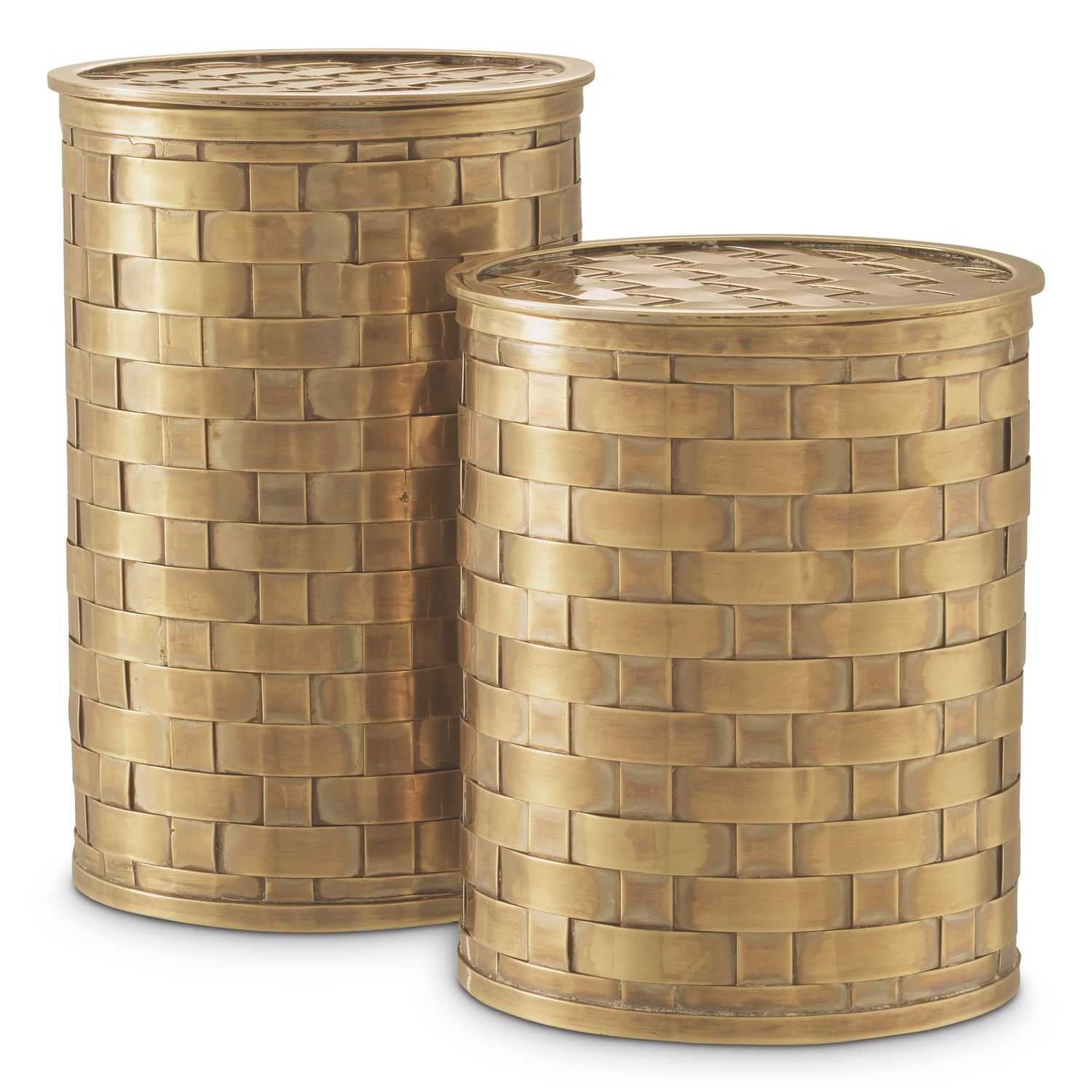 Box Lausanne vintage brass finish set of 2