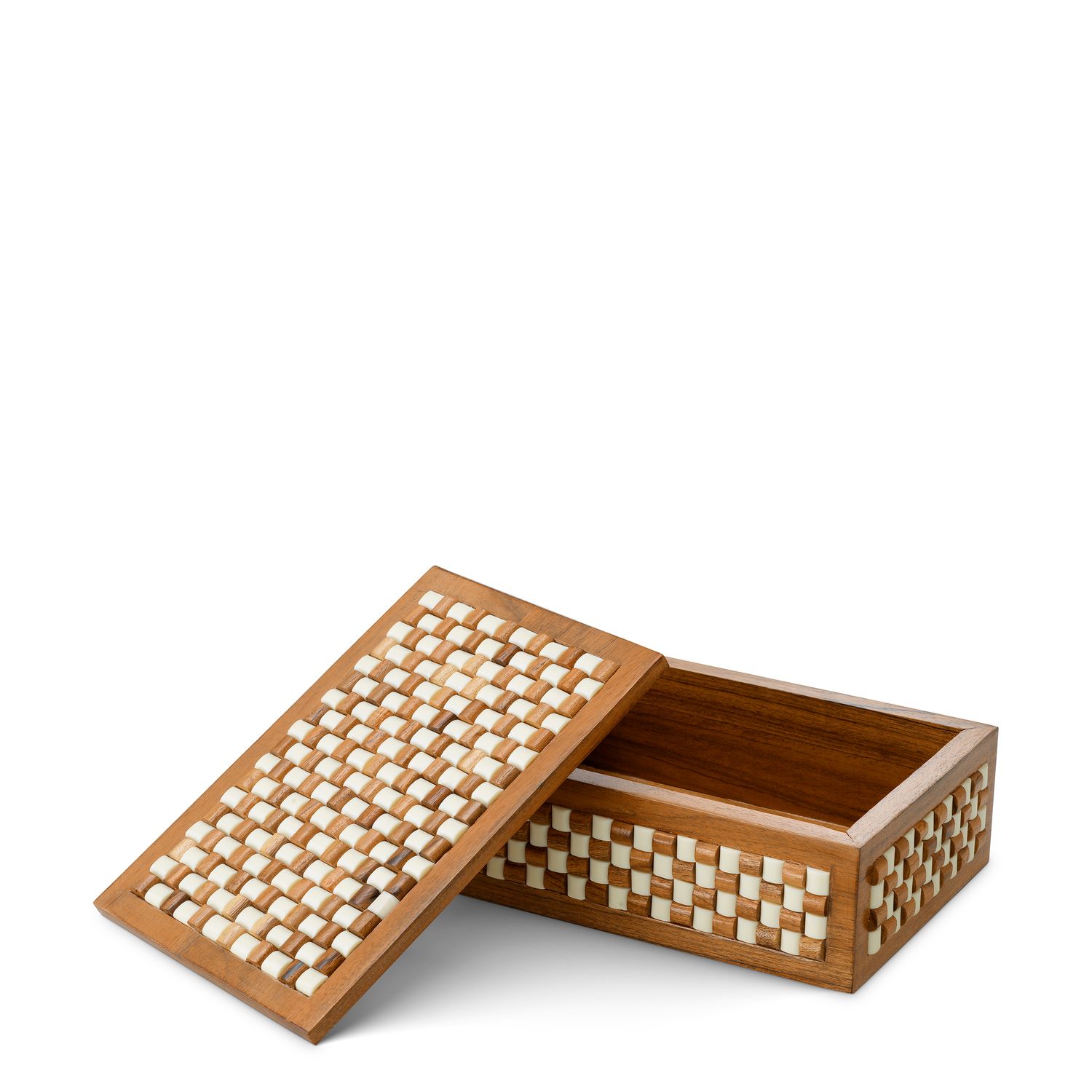 Box Cavendish S white brown beads