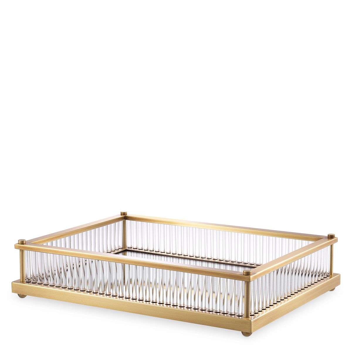 Tray Cora rectangular antique brass finish