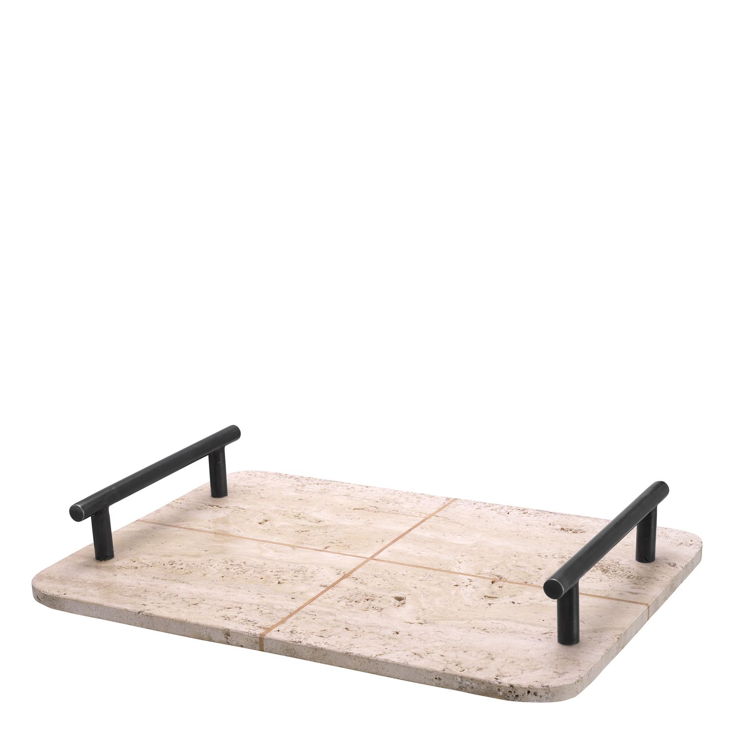Tray Ugo travertine bronze highlight finish