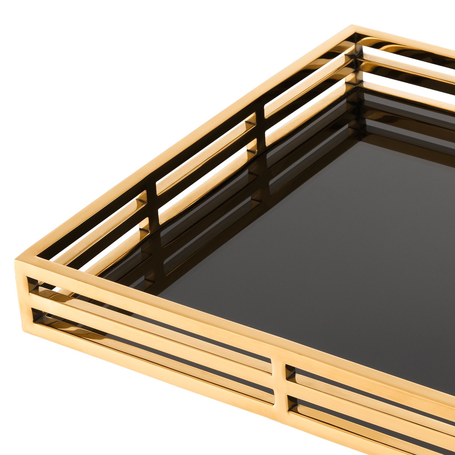Tray Giacomo gold finish rectangular