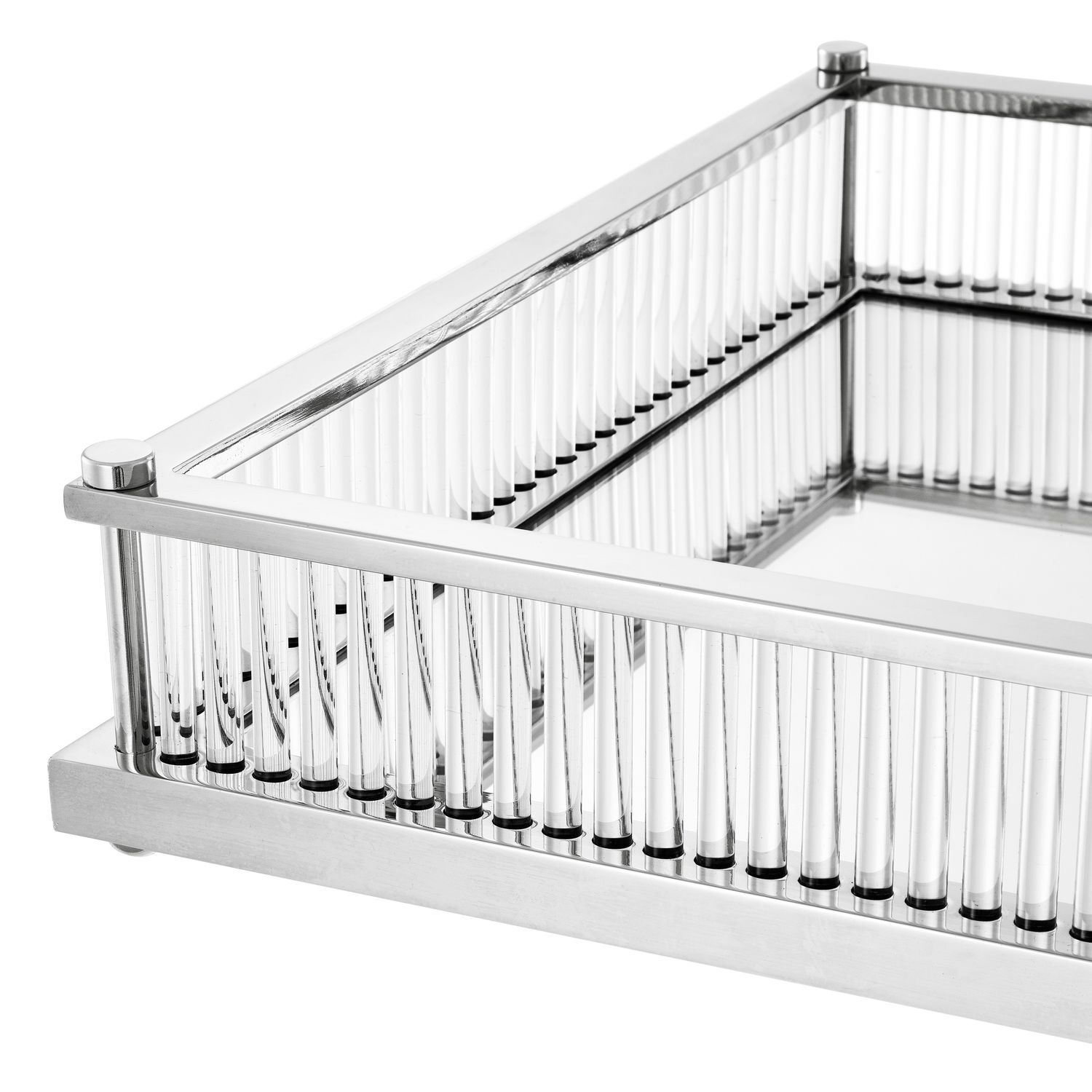 Tray Cora square nickel finish