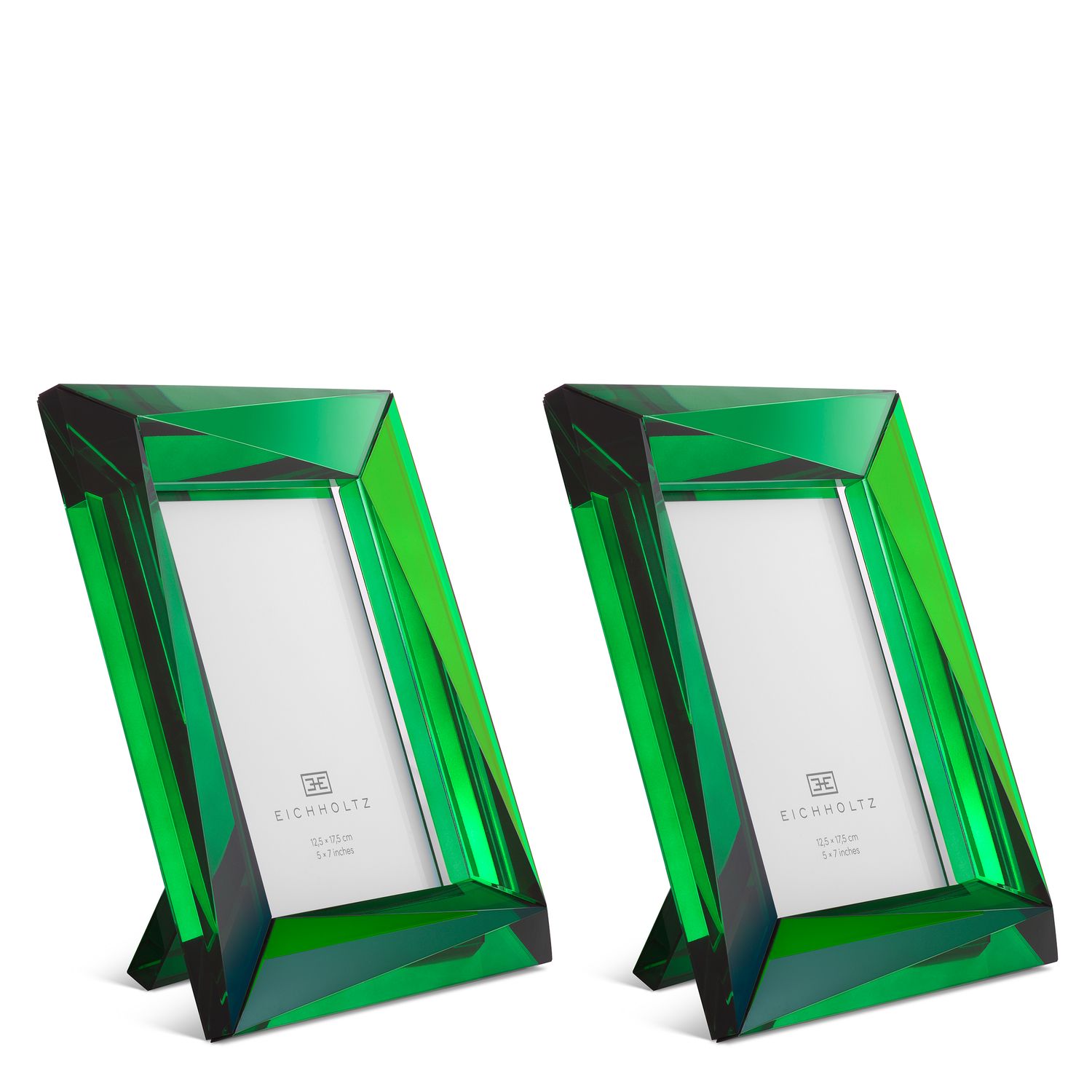 Picture Frame Obliquity L green crystal glass set of 2