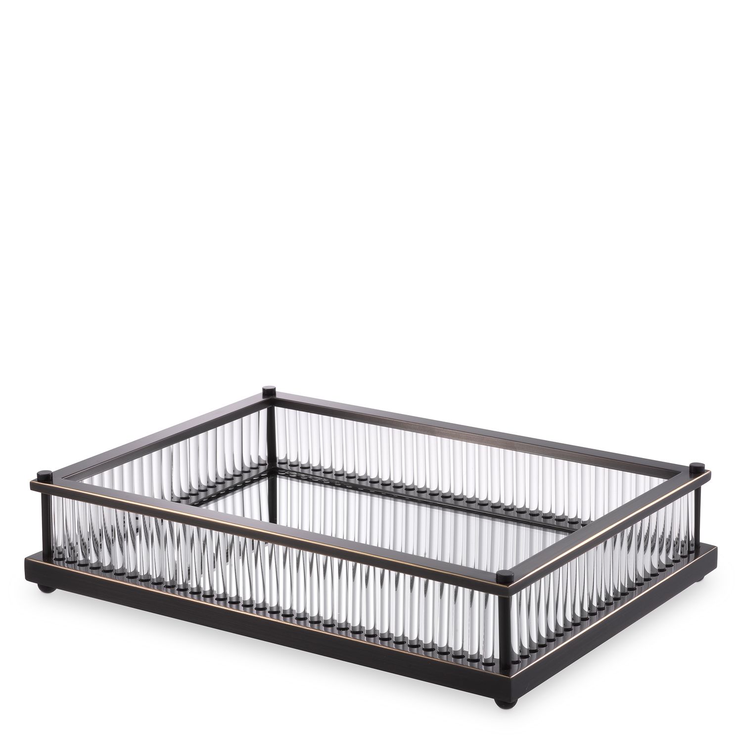 Tray Cora rectangular bronze highlight finish