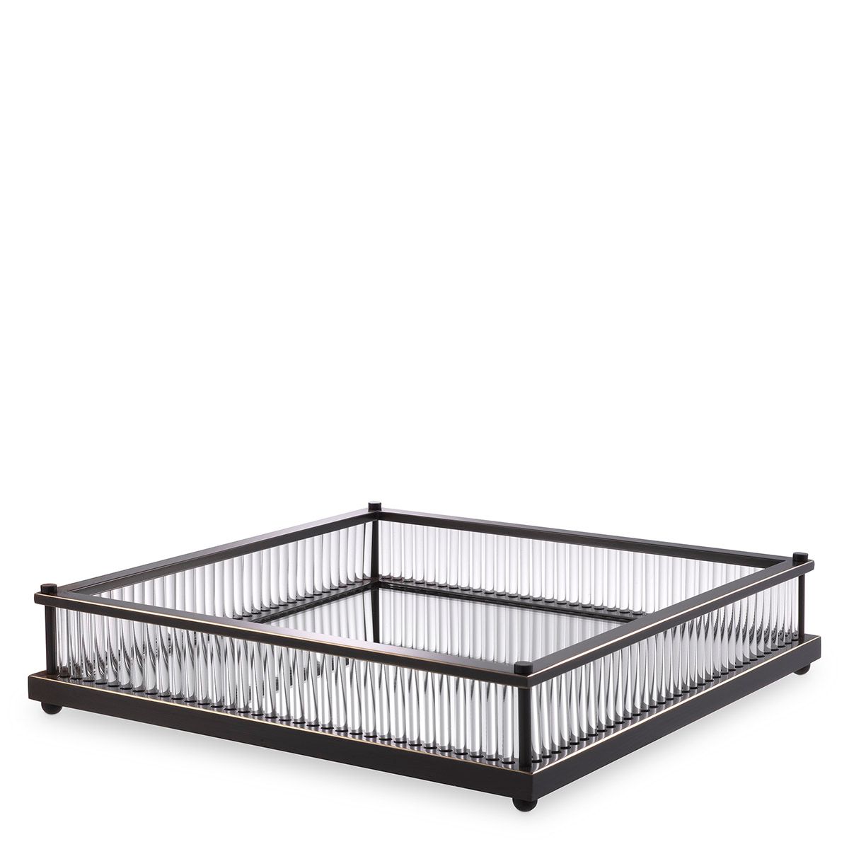 Tray Cora square bronze highlight finish