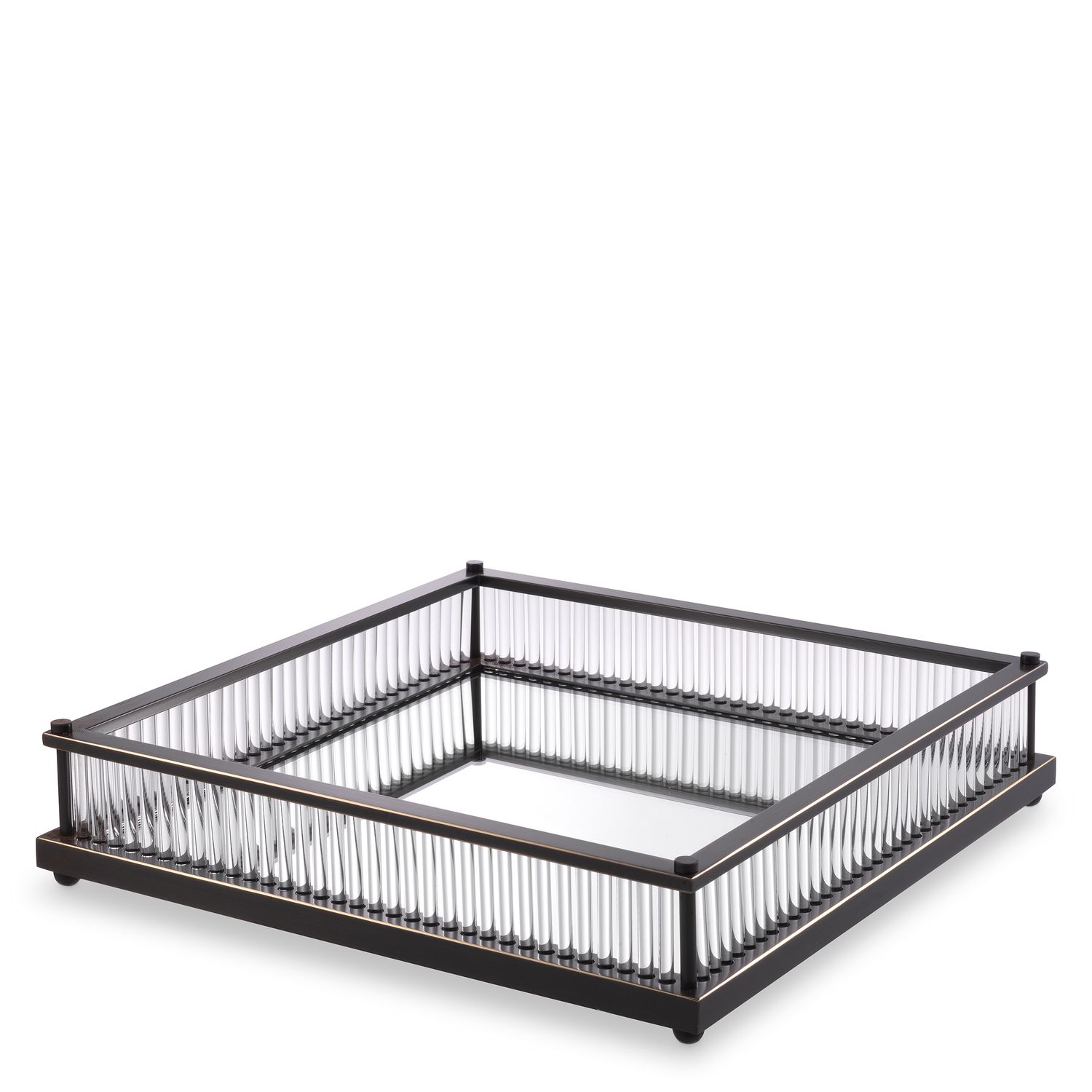 Tray Cora square bronze highlight finish