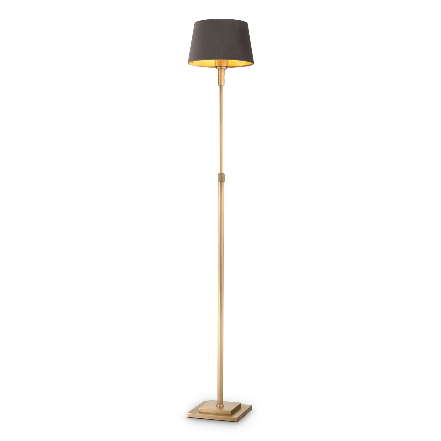 Floor Lamp Tryon antique brass finish incl velvet shade