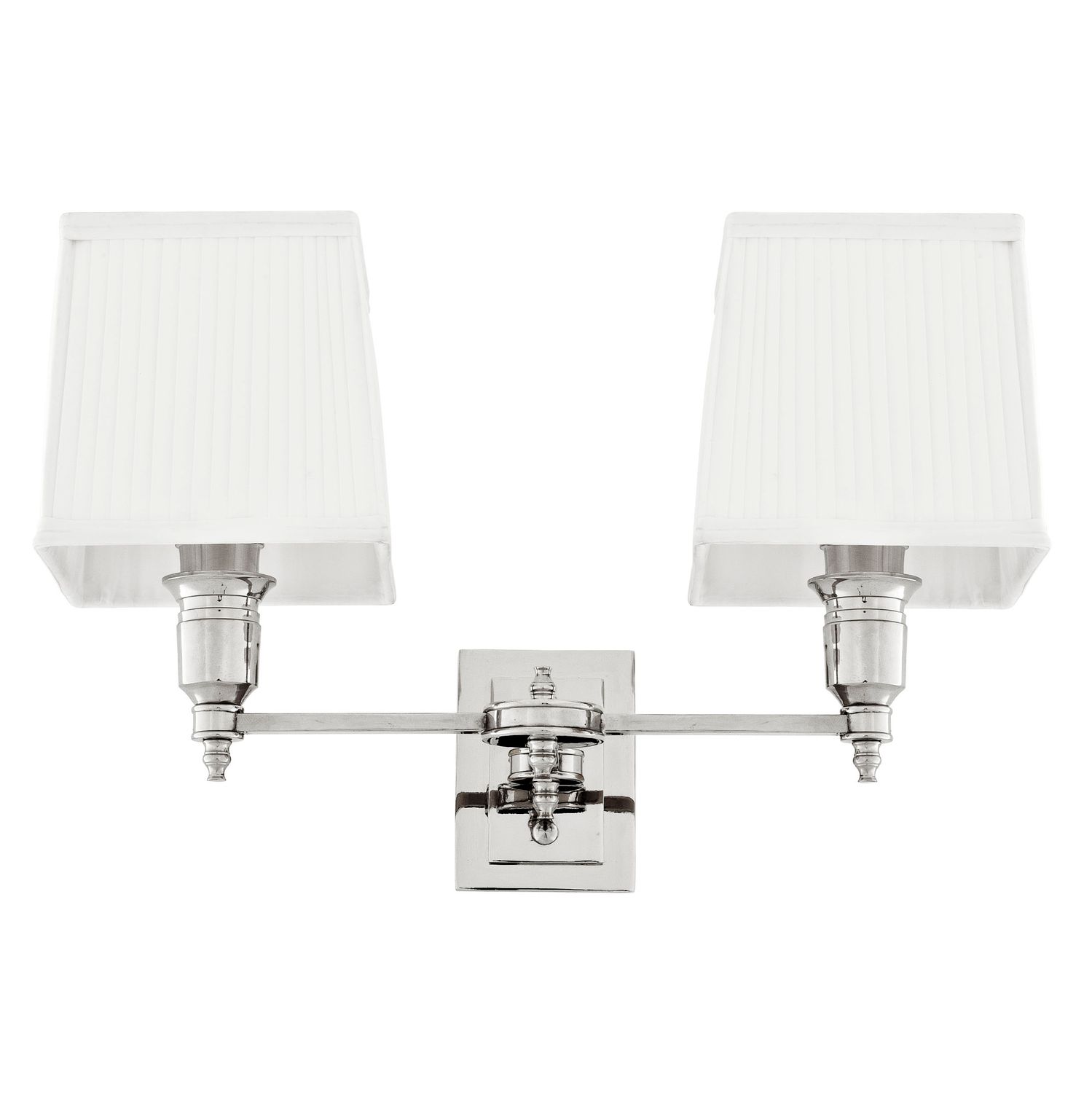 Wall Lamp Lexington Double nickel finish incl white shades