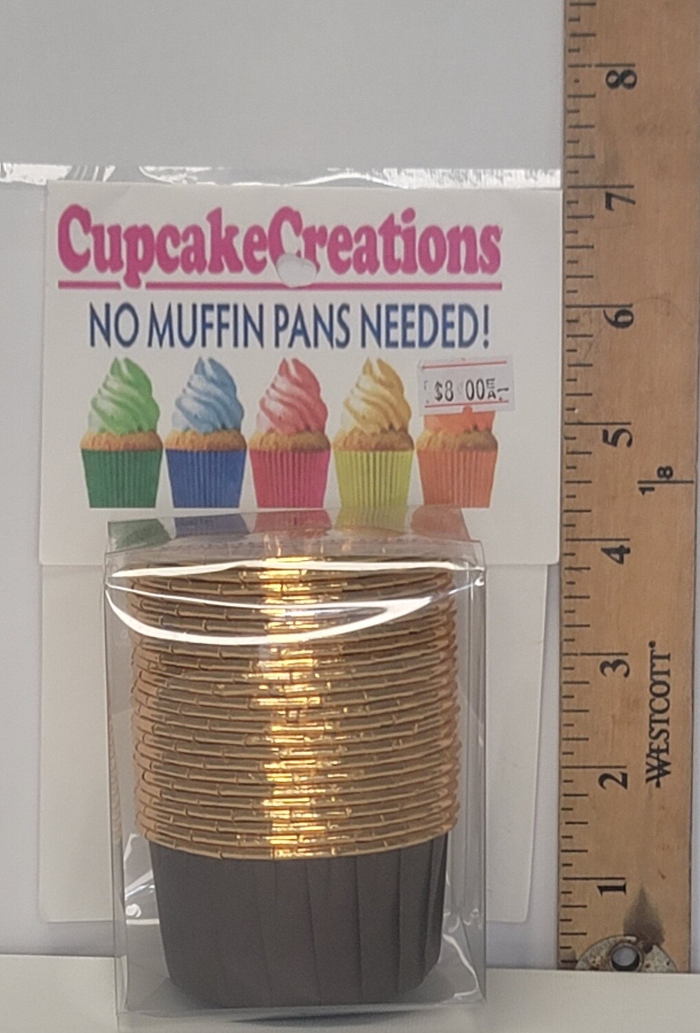 Cupcake Baking Cups Brown With Gold Trim