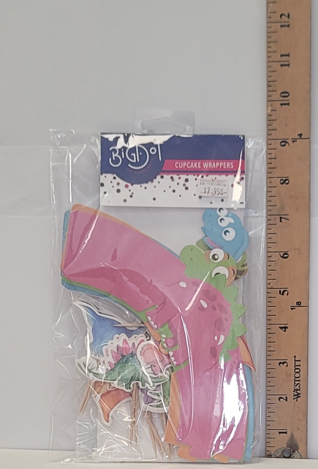 Cup Cake Wrappers Dinosaur With Cupcake Toppers 18pk