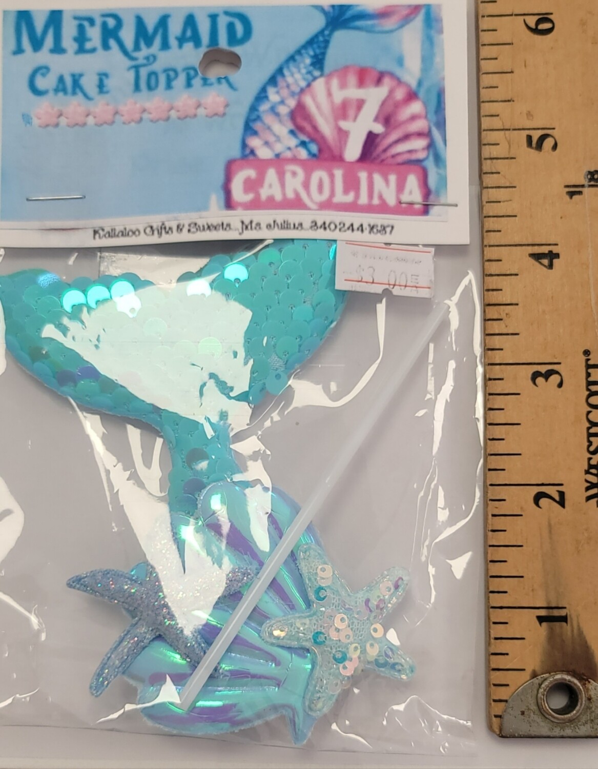 Blue Mermaid Tail Cake Topper