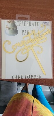 Congratulations Cake Topper- gold large script