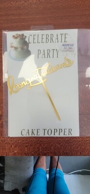 Congratulations Cake Toppers-gold script small