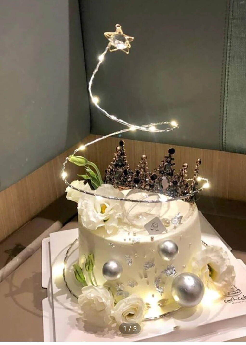 Cake Wrap- Silver w/ gem